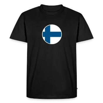 Finlande Drapeau finlandais Finn - T-shirt Premium bio Homme - noir - Devant - Nico (187cm)
