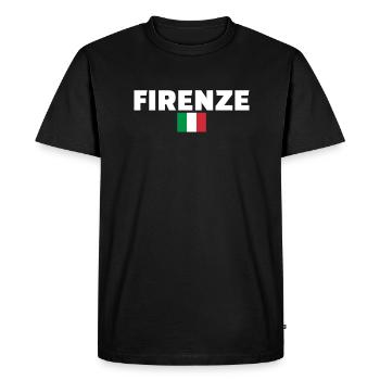 Florence Italie Drapeau italien Italien - T-shirt Premium bio Homme - noir - Devant - Nico (187cm)