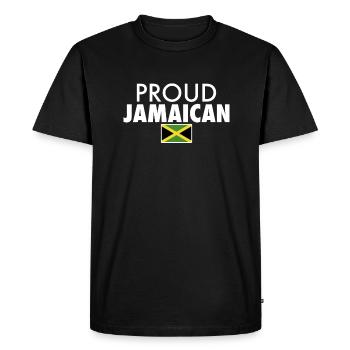 Proud Jamaican Jamaica Jamaican Flag - Men's Premium Organic T-Shirt - black - Front - Nico (187cm)