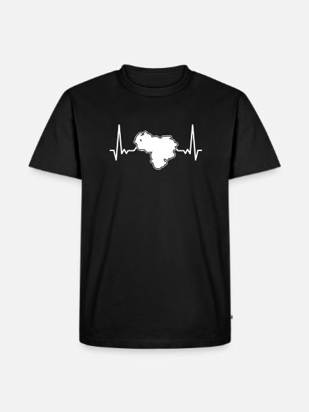 Venezuela Heartbeat Map Venezuelan - Men's Premium Organic T-Shirt - black