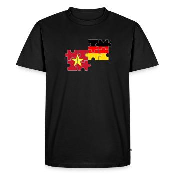 Vietnam Germany Flag German Vietnamese - Men's Premium Organic T-Shirt - black - Front - Nico (187cm)