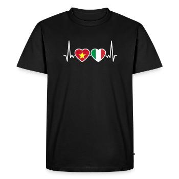 Vietnam Italy Heartbeat Flag Vietnamese - Men's Premium Organic T-Shirt - black - Front - Nico (187cm)