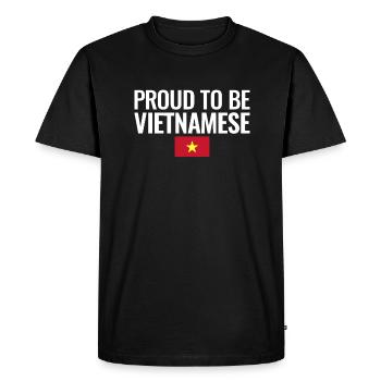 Proud To Be Vietnamese Vietnam Flag - Men's Premium Organic T-Shirt - black - Front - Nico (187cm)