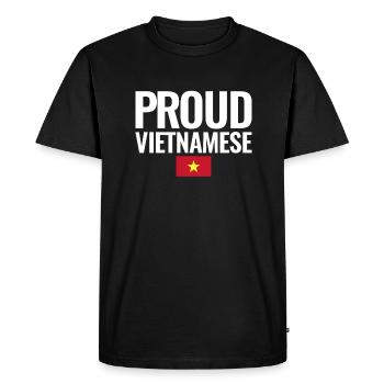 Fier Vietnamien Vietnam Drapeau Vietnamien - T-shirt Premium bio Homme - noir - Devant - Nico (187cm)