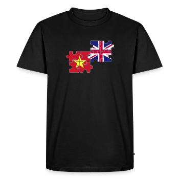 Vietnam UK Flag British Vietnamese - Men's Premium Organic T-Shirt - black - Front - Nico (187cm)