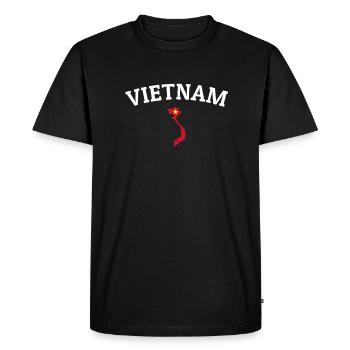 Carte du Vietnam Drapeau vietnamien Vietnamien - T-shirt Premium bio Homme - noir - Devant - Nico (187cm)