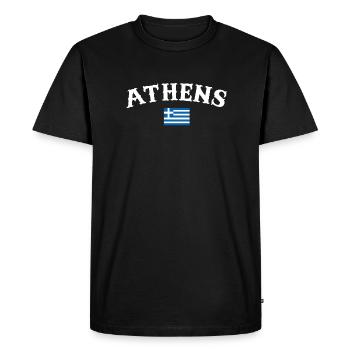 Athènes Grèce Drapeau grec Grec - T-shirt Premium bio Homme - noir - Devant - Nico (187cm)
