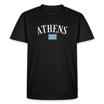 Athènes Grèce Drapeau grec Grec - T-shirt Premium bio Homme - noir - Devant - Nico (187cm)