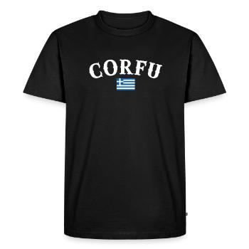 Corfou Grèce Drapeau grec Grec - T-shirt Premium bio Homme - noir - Devant - Nico (187cm)