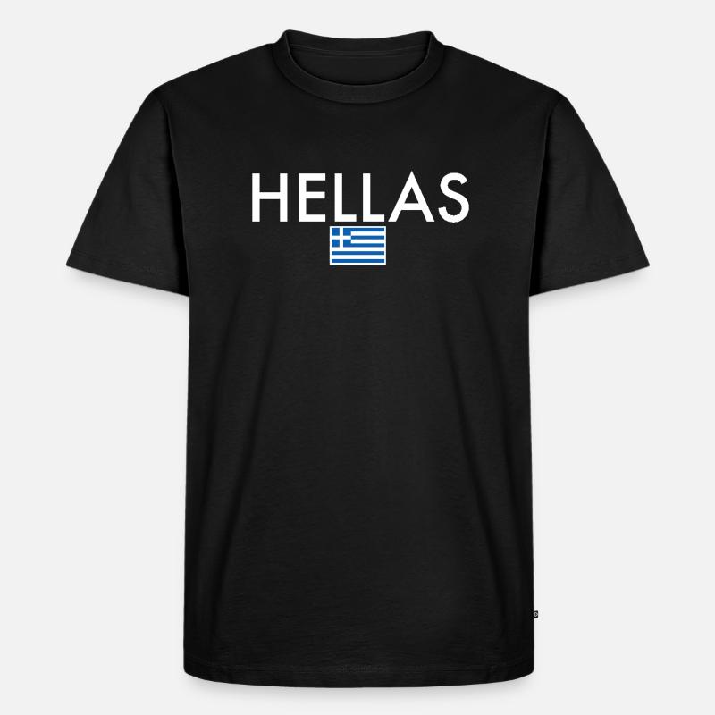 Hellas Grèce Drapeau grec Grec - T-shirt Premium bio Homme - noir