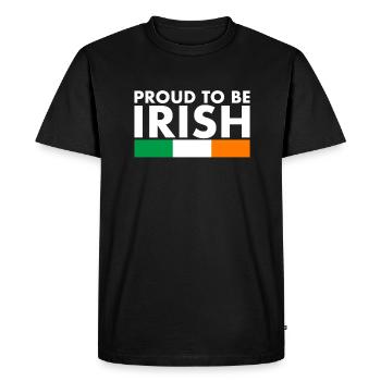 Fier d’être irlandais Drapeau irlandais - T-shirt Premium bio Homme - noir - Devant - Nico (187cm)