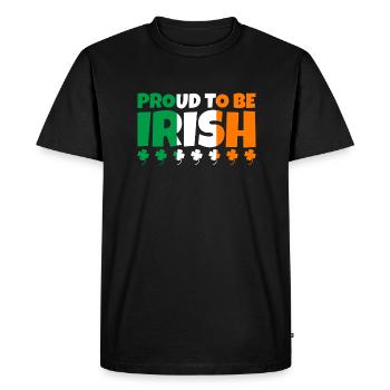 Fier d’être irlandais Irlande Drapeau irlandais trèfle - T-shirt Premium bio Homme - noir - Devant - Nico (187cm)