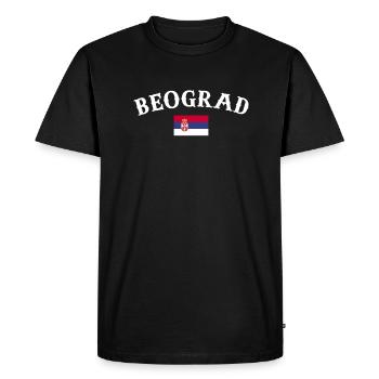 Belgrade Belgrade Serbie Drapeau serbe Serbie - T-shirt Premium bio Homme - noir - Devant - Nico (187cm)