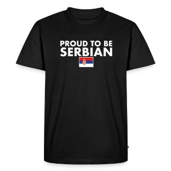 Fier d’être serbe Serbie Drapeau serbe Serbie - T-shirt Premium bio Homme - noir - Devant - Nico (187cm)