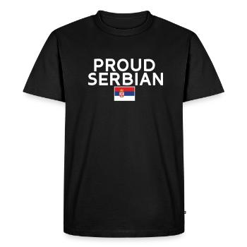 Fier Serbe Serbe Serbe Drapeau Serbe - T-shirt Premium bio Homme - noir - Devant - Nico (187cm)
