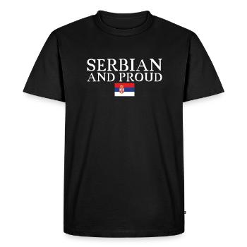 Serbe Et Fier Serbie Drapeau Serbe Serbe - T-shirt Premium bio Homme - noir - Devant - Nico (187cm)