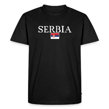 Serbie Serbie Drapeau serbe Fier Serbe - T-shirt Premium bio Homme - noir - Devant - Nico (187cm)