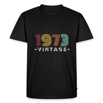 Né en 1973 Vintage Anniversaire Rétro - T-shirt Premium bio Homme - noir - Devant - Nico (187cm)