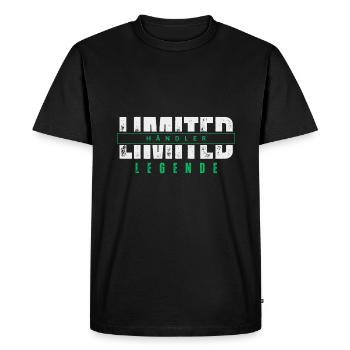 Légende de commerçant limitée. - T-shirt Premium bio Homme - noir - Devant - Nico (187cm)