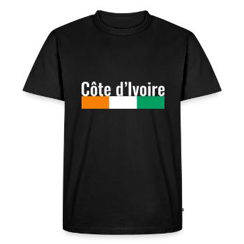 Côte d’Ivoire Côte d’Ivoire Drapeau ivoirien - T-shirt Premium bio Homme - noir - Devant - Nico (187cm)