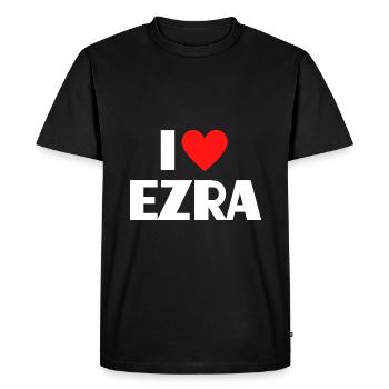 J’aime Ezra Red Heart Love Fan Gift - T-shirt Premium bio Homme - noir - Devant - Nico (187cm)