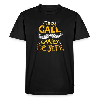 Jefe Chef patron chef chef de la direction Chef de la direction Chef Cadeau - T-shirt Premium bio Homme - noir - Devant - Nico (187cm)