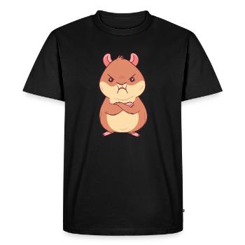 Sweet angry hamster - Men's Premium Organic T-Shirt - black - Front - Nico (187cm)