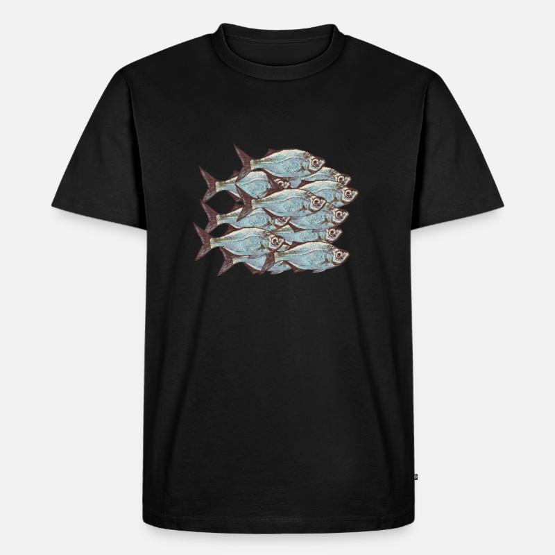 Fischschwarm - Männer Premium Bio T-Shirt - Schwarz