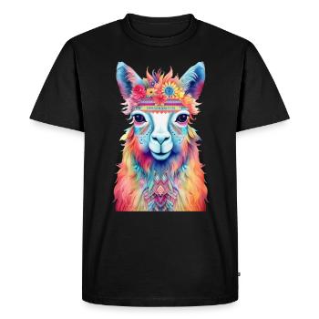 Lama - Men's Premium Organic T-Shirt - black - Front - Nico (187cm)