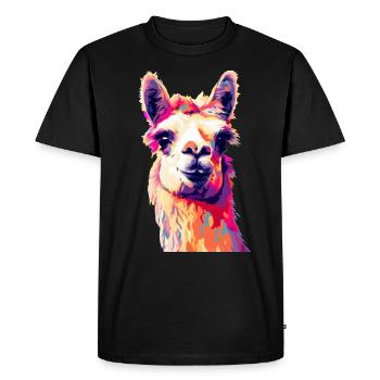 Lama - Men's Premium Organic T-Shirt - black - Front - Nico (187cm)