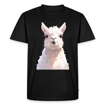Lama - Men's Premium Organic T-Shirt - black - Front - Nico (187cm)