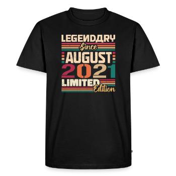 2021 Août Légende de l’anniversaire Août 2021 - T-shirt Premium bio Homme - noir - Devant - Nico (187cm)