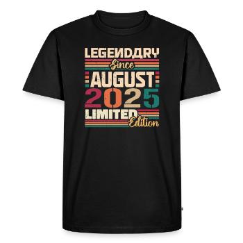 2025 August Birthday Legend August 2025 - Men's Premium Organic T-Shirt - black - Front - Nico (187cm)