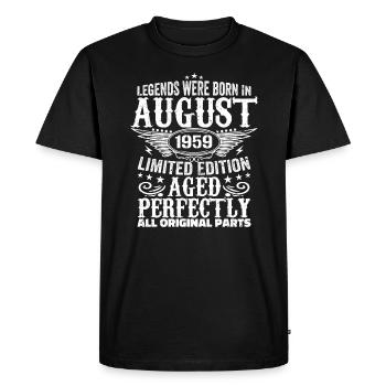 Août 1959 Jubilé 1959 Légendes Août - T-shirt Premium bio Homme - noir - Devant - Nico (187cm)