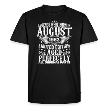 Août 1963 Jubilé 1963 Légendes Août - T-shirt Premium bio Homme - noir - Devant - Nico (187cm)