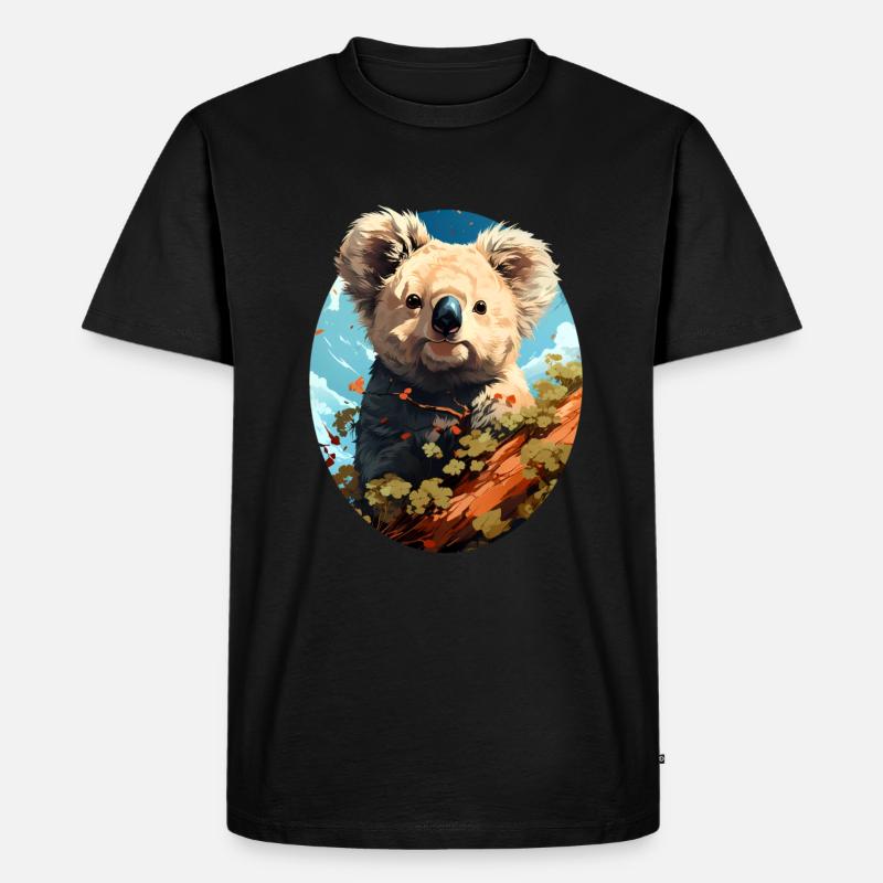 Koala - Männer Premium Bio T-Shirt - Schwarz