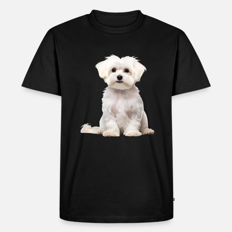 Maltese - Männer Premium Bio T-Shirt - Schwarz