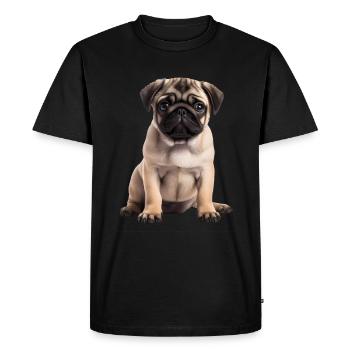 Pug - Men's Premium Organic T-Shirt - black - Front - Nico (187cm)