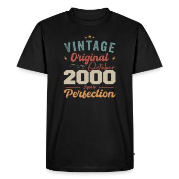 October 2000 Birthday Present 2000 October - Men's Premium Organic T-Shirt - black - Front - Nico (187cm)