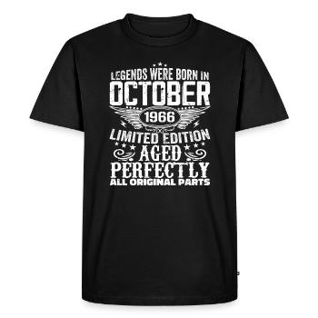 Les légendes sont nées en Octobre 1966 - 1966 - T-shirt Premium bio Homme - noir - Devant - Nico (187cm)