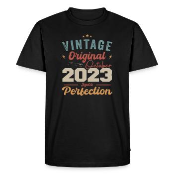 October 2023 Birthday Gift 2023 October - Men's Premium Organic T-Shirt - black - Front - Nico (187cm)