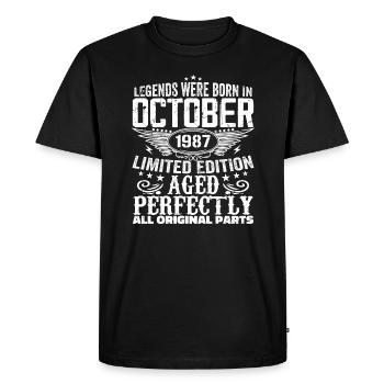 Legends are born in October 1987 - 1987 - Men's Premium Organic T-Shirt - black - Front - Nico (187cm)