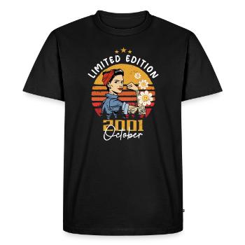 October 2001 born | October 2001 - Men's Premium Organic T-Shirt - black - Front - Nico (187cm)
