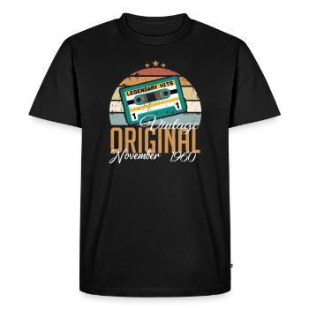 Born in November 1960 Retro - Men's Premium Organic T-Shirt - black - Front - Nico (187cm)