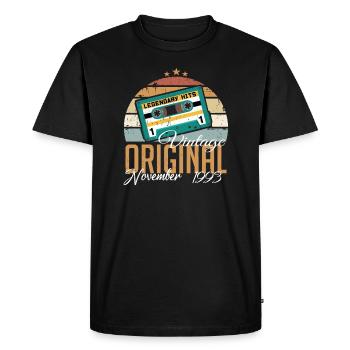 Né en novembre 1993 Rétro - T-shirt Premium bio Homme - noir - Devant - Nico (187cm)