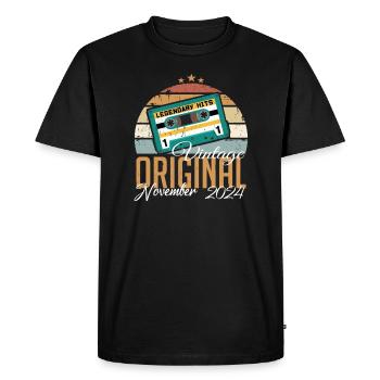 Born In November 2024 Retro - Men's Premium Organic T-Shirt - black - Front - Nico (187cm)
