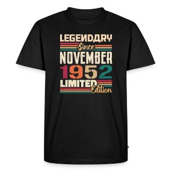 Legendary since November 1952 - Gift 1952 - Men's Premium Organic T-Shirt - black - Front - Nico (187cm)