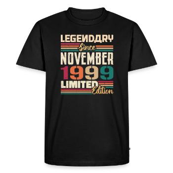 Legendary since November 1999 - Gift 1999 - Men's Premium Organic T-Shirt - black - Front - Nico (187cm)