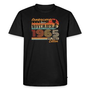 Une légende est née en novembre 1965 - 1965 - T-shirt Premium bio Homme - noir - Devant - Nico (187cm)