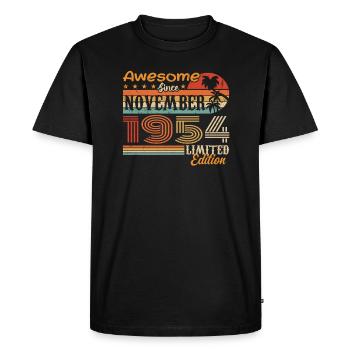 Une légende est née en novembre 1954 - 1954 - T-shirt Premium bio Homme - noir - Devant - Nico (187cm)